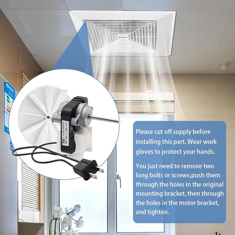 FBULWSEC Universal Bathroom Vent Exhaust Fan Motor Replacement Electric Motors Kit SM550 for NutoneBroan 50CFM, 120V Replace C01575 65100 EM550 EM750 - Image 5